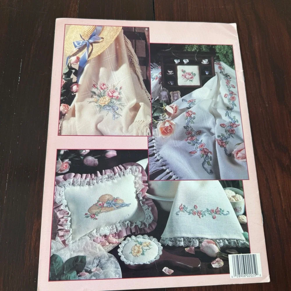Vintage Cross Stitch Pattern Booklets Paula Vaughan Rose Garden Leisure Arts 3pc